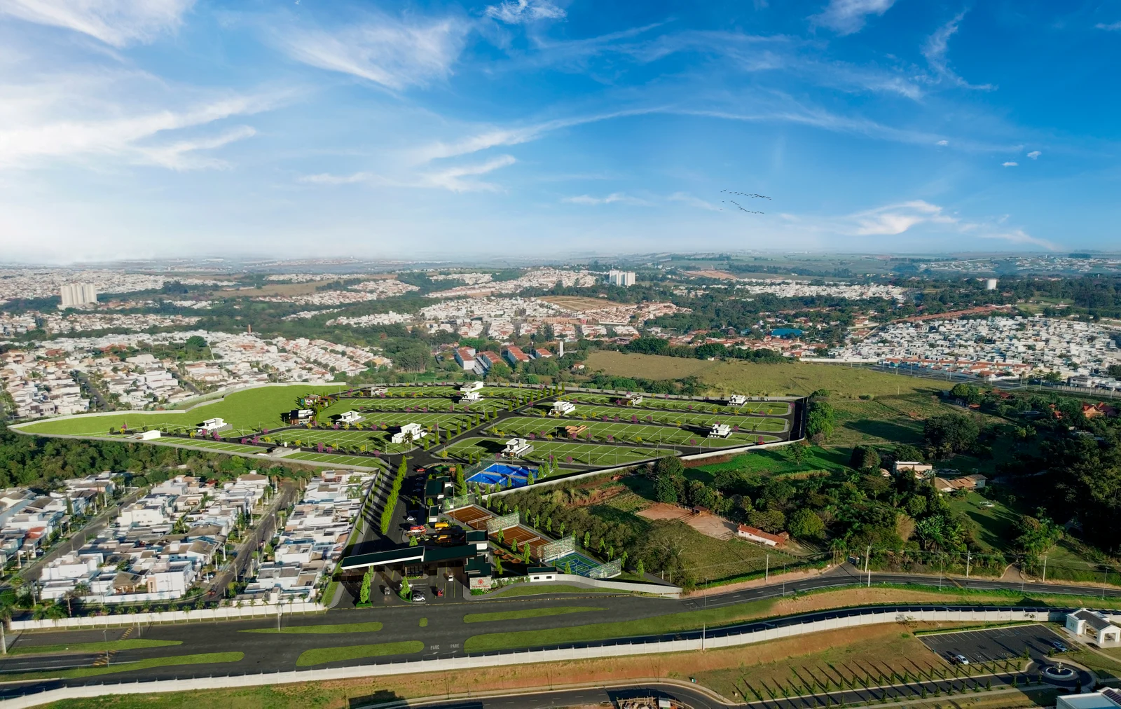 Exemplo de fotomontagem 3d com imagens de drone produzido pelo estúdio