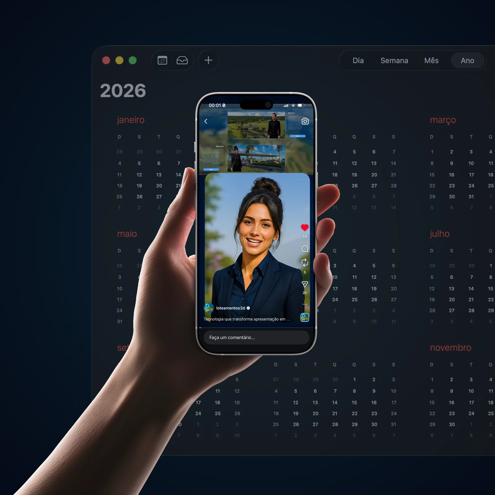 Calendário de conteúdo semanal