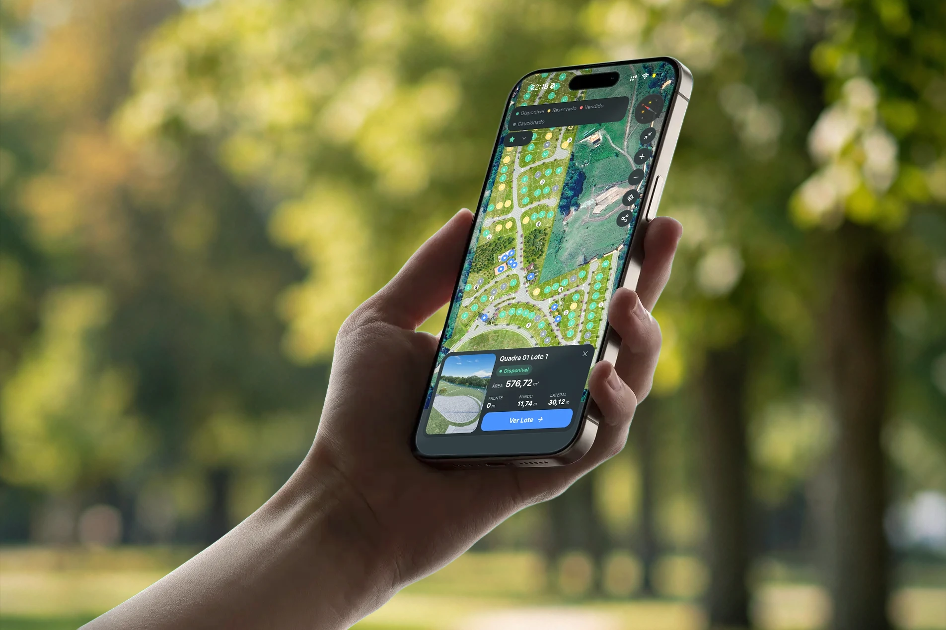 Aplicativo LoteApp em dispositivos móveis